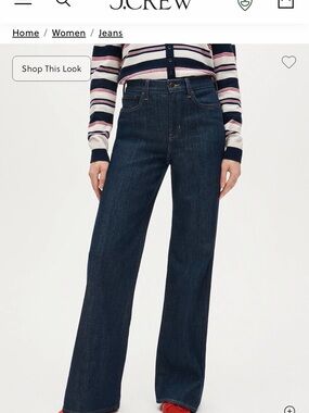 J. Crew Dark Indigo Wide-Leg Jeans
